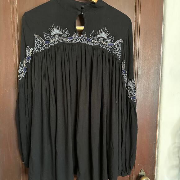 FREE PEOPLE | Sweet Fantasy Beaded Boho Flowy Beaded Top | Size Small - Picture 5 of 10
